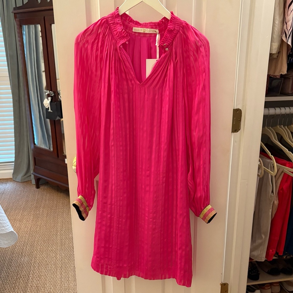 Marie Oliver Arden dress electric pink size medium NWT